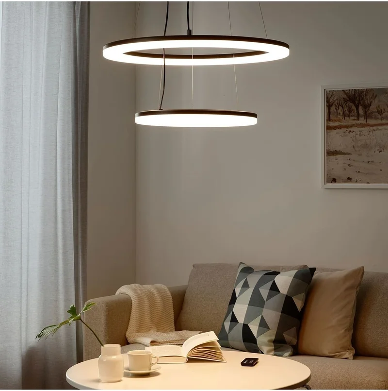 Ikea LED Pendant Lamp, White Ceiling Lamp 2 Piece Pendant Lamp
