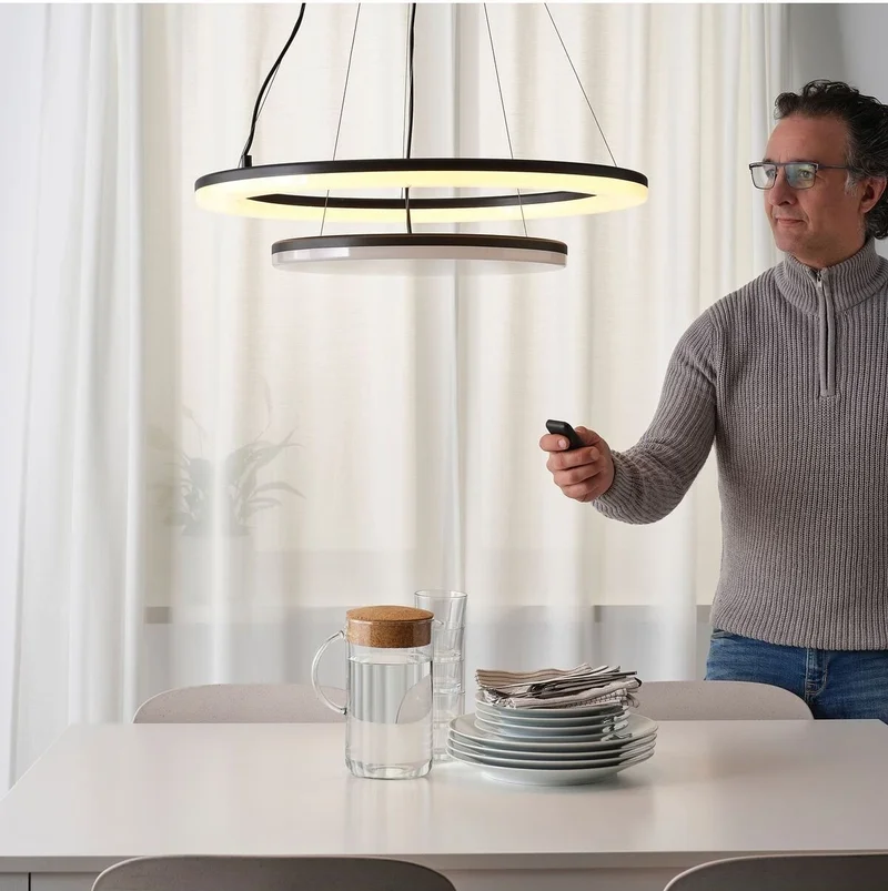 Ikea LED Pendant Lamp, White Ceiling Lamp 2 Piece Pendant Lamp