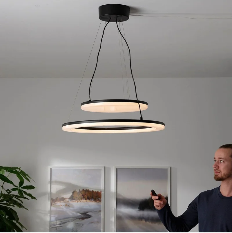 Ikea LED Pendant Lamp, White Ceiling Lamp 2 Piece Pendant Lamp