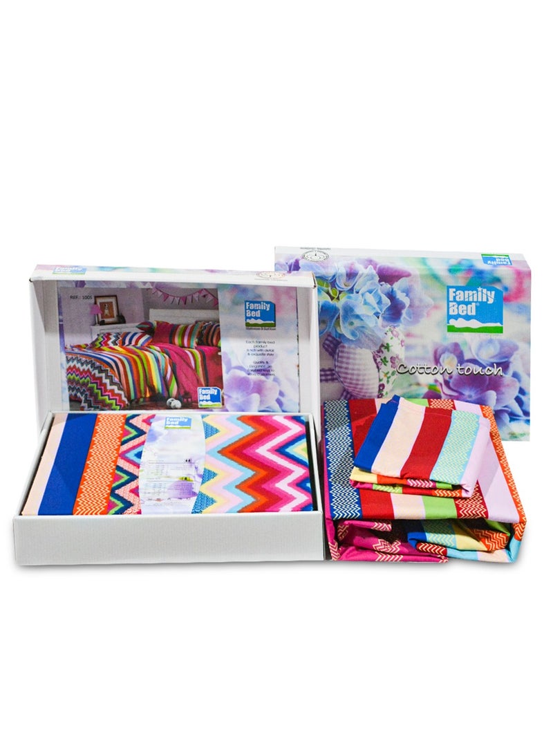Family Bed Flat Bed sheet Set 100% Cotton 3 pieces size 180 x 250 cm Model 1005 from Family Bed  - Image 5