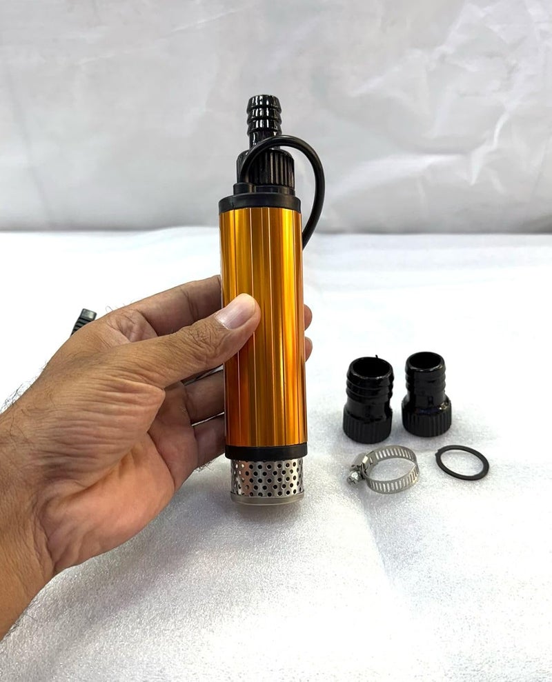 FLOJOY 12V 100w 38mm Multifunctional Submersible Diesel Oil Water Transfer Portable Pump with Filter for Refiling Cans, Automotive, Farm & Marine Use Lift 3-4Mtr, Flow 20-25 L/min & 3 Outlet Nozzle - Image 4