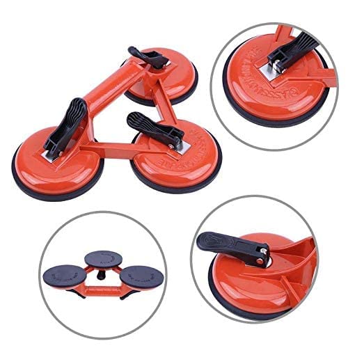 HBD SALES HBD SALES HeavyDuty Premium Triple Suction Cup Aluminium Lifter for Flat Glass Tiles Lifting Moving Rotating Holding Construction Hand Working Tool Maximum Capacity 135 Kg Multi colour 1 piece  - Image 4