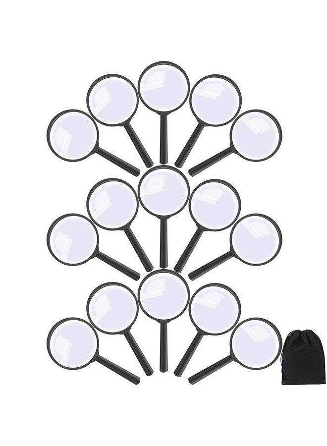 إلكوهو مجموعة من 15 عدسة مكبرة بلاستيكية محمولة من Elcoho لقراءة المجوهرات وإكسسوارات المكتب المنزلي مع حقيبة تخزين - Image 1