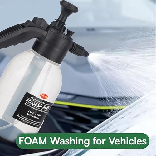 RAIJA RAJA – 2 Litre – Manual Foam Sprayer – Hand Pressure Pump Spray Bottle with Adjustable Nozzle – High Foaming Feature for Car & Bike Wash, Home & Garden Cleaning – Black– 2L Capacity - Image 2
