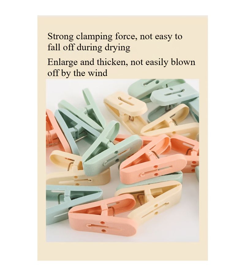 18pcs Assorted Varieties Color Multi Functional Clothes Drying Clips with Reinforced Springs Strong Holding for Home Dormitory Outdoor Windproof Socks Underwear Clothes Pins - Image 2