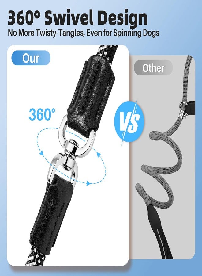 Lukovee Slip Lead Dog Leash, 4-6 FT x 1/2" Adjustable Tangle Free Leash, Heavy Duty Comfortable Reflective No Pull Training Rope Lead with Padded Handle for Medium Large Dogs (Black, S: 4-6 FT) - Image 5