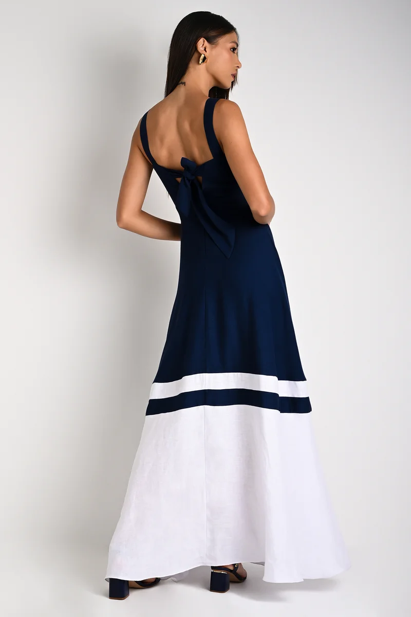 Godet Dress with Nefertiti Hemline Cutouts