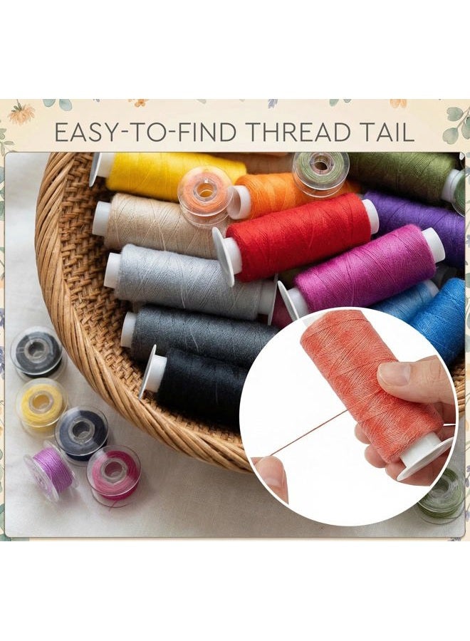 ilauke 72pcs Sewing Thread Kit Pre-Wound Bobbins - 36 Colours 550 Yard Sewing Thread + 36 Colours Matching 50 Yard Bobbins Ideal for Sewing Supplies & Home Crafting - Image 3