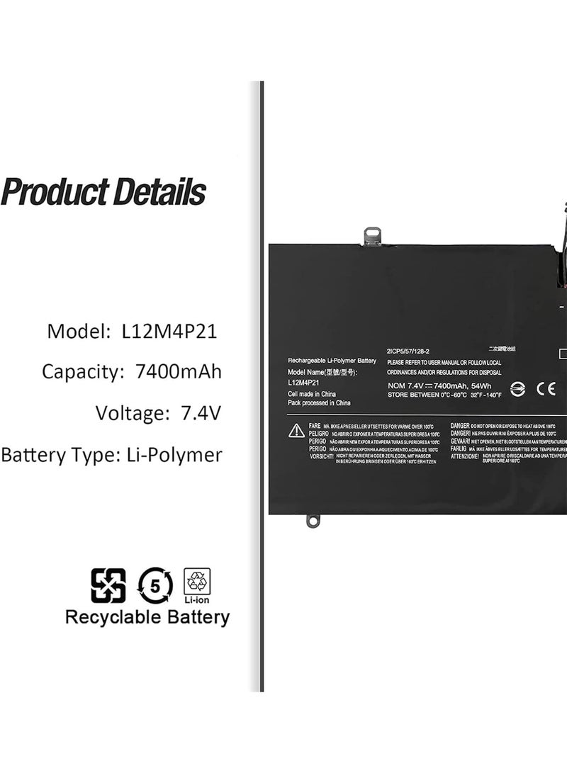Terabyte L12M4P21 121500156 21CP5/57/128-2 L13S4P21 L13M4P0 Laptop Battery Replacement for Lenovo IdeaPad Yoga 2 Pro 13 Y50-70AS-ISE Y50-70AM-IF Y50-70AS-IS 12 15001 56 Series(7.4V 54Wh) - Image 4