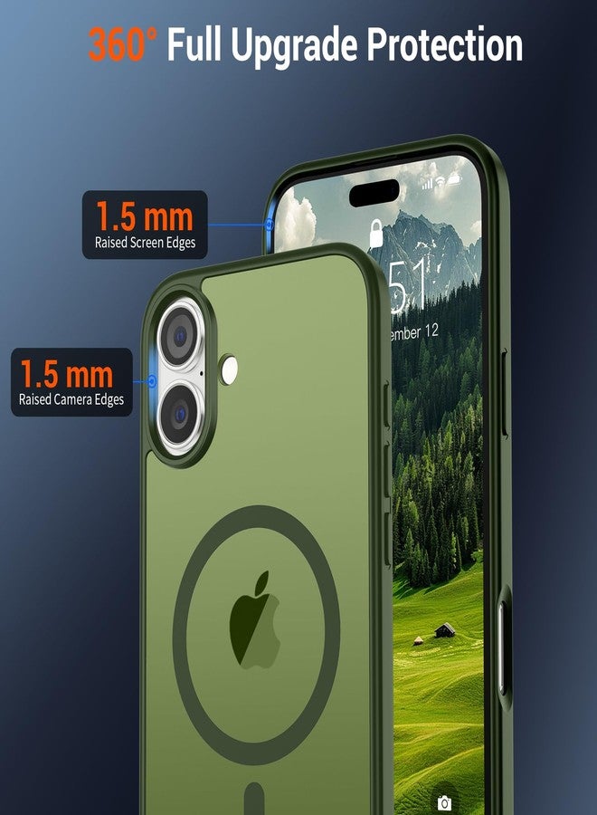 SUPFINE Magnetic for iPhone 16 Plus Case (Compatible with MagSafe) (Military Grade Drop Protection) Slim Translucent Matte Shockproof with Anti-Fingerprint Phone Case,Cangling Green - Image 4