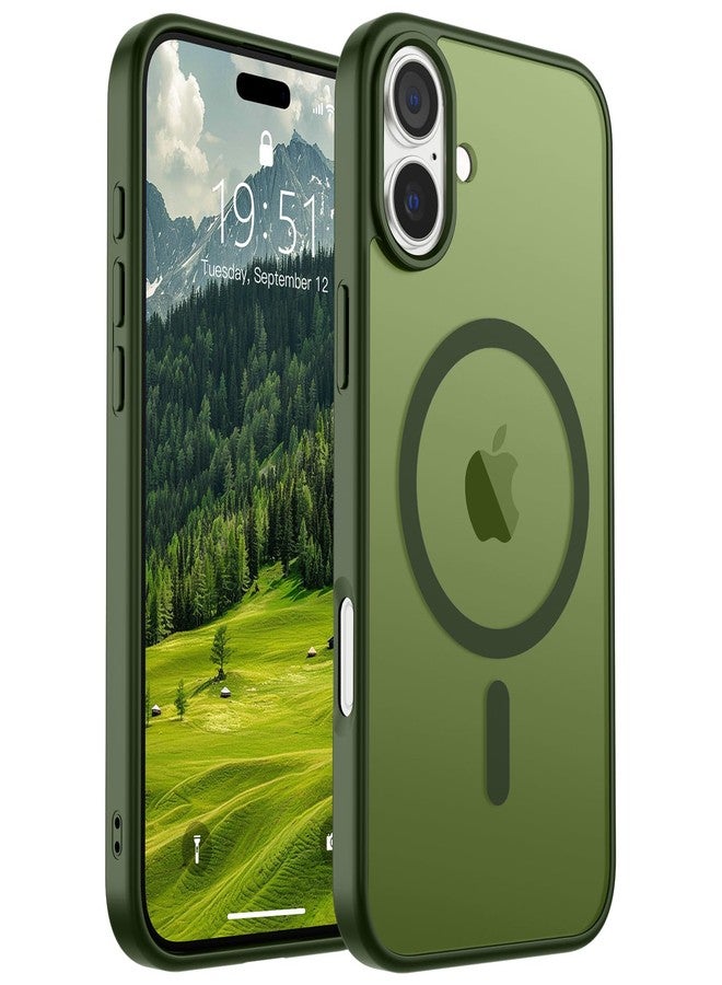SUPFINE Magnetic for iPhone 16 Plus Case (Compatible with MagSafe) (Military Grade Drop Protection) Slim Translucent Matte Shockproof with Anti-Fingerprint Phone Case,Cangling Green - Image 1