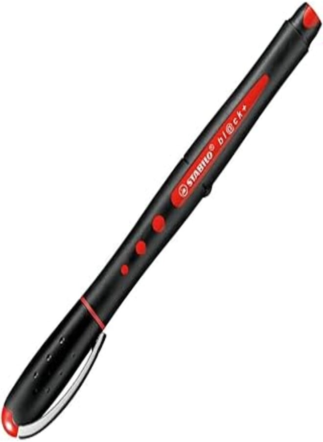 STABILO Stabilo black+ rollerball gel red ink pen fine point tip - black 