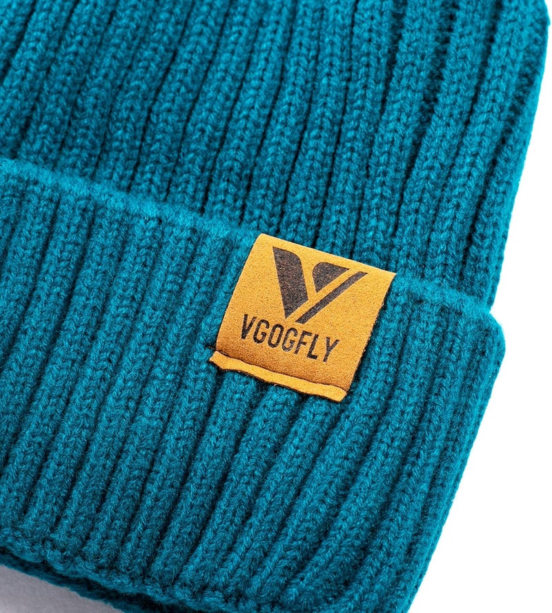Vgogfly Lined Men Beanie Slouchy Knit Skull Cap Warm Stocking Hats Guys Women Striped Winter Beanie Hat - Image 3
