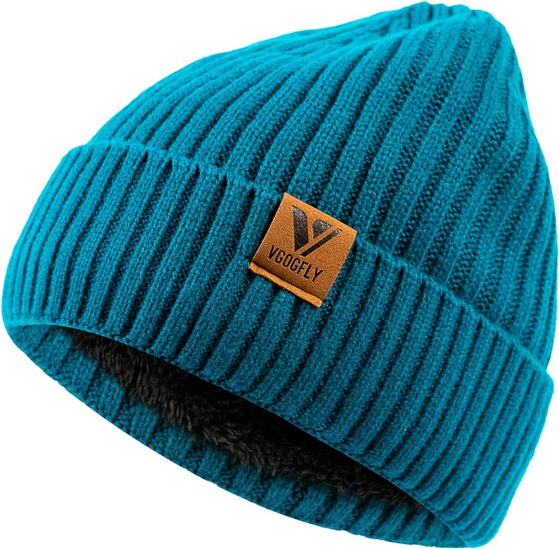 Vgogfly Lined Men Beanie Slouchy Knit Skull Cap Warm Stocking Hats Guys Women Striped Winter Beanie Hat - Image 2