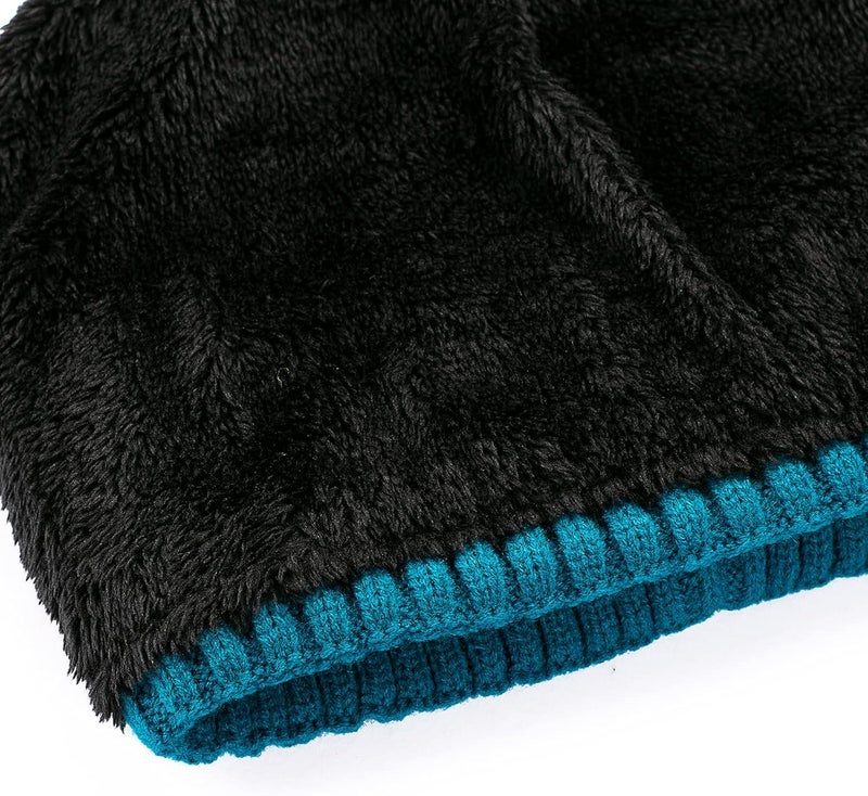 Vgogfly Lined Men Beanie Slouchy Knit Skull Cap Warm Stocking Hats Guys Women Striped Winter Beanie Hat - Image 4