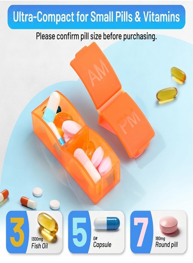 CAidRE Ultra-Compact Monthly Pill Organizer AM PM, 31 Day Pill Box 2 Times a Day for Small Pills, Portable Travel Vitamin Case with Detachable Daily Compartments, DIY Number Labels, Frosted Matte - Image 5