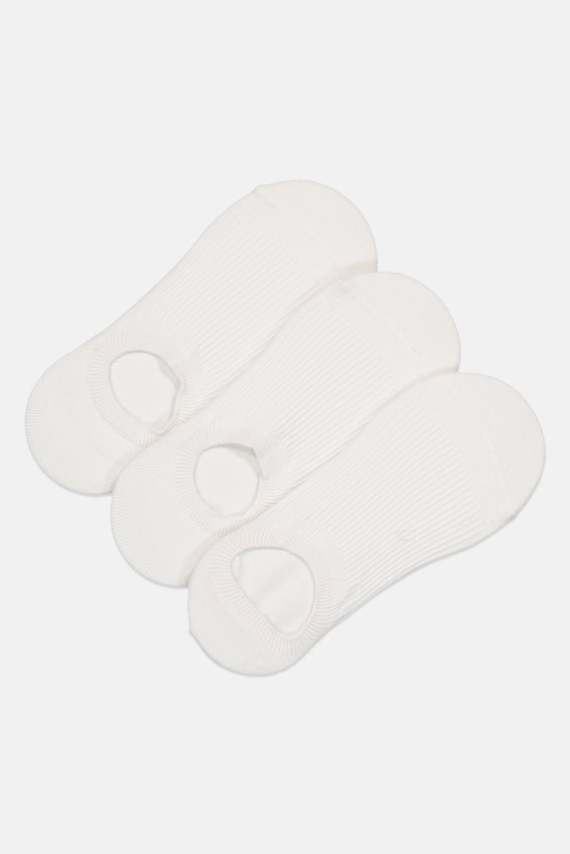 ANTA Kids Boy 3 Pairs Plain Low Cut Socks, White - Image 1