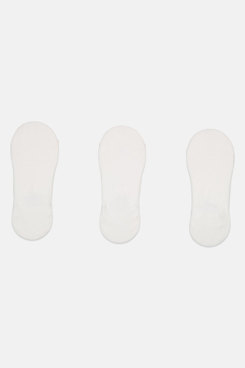 ANTA Kids Boy 3 Pairs Plain Low Cut Socks, White - Image 2