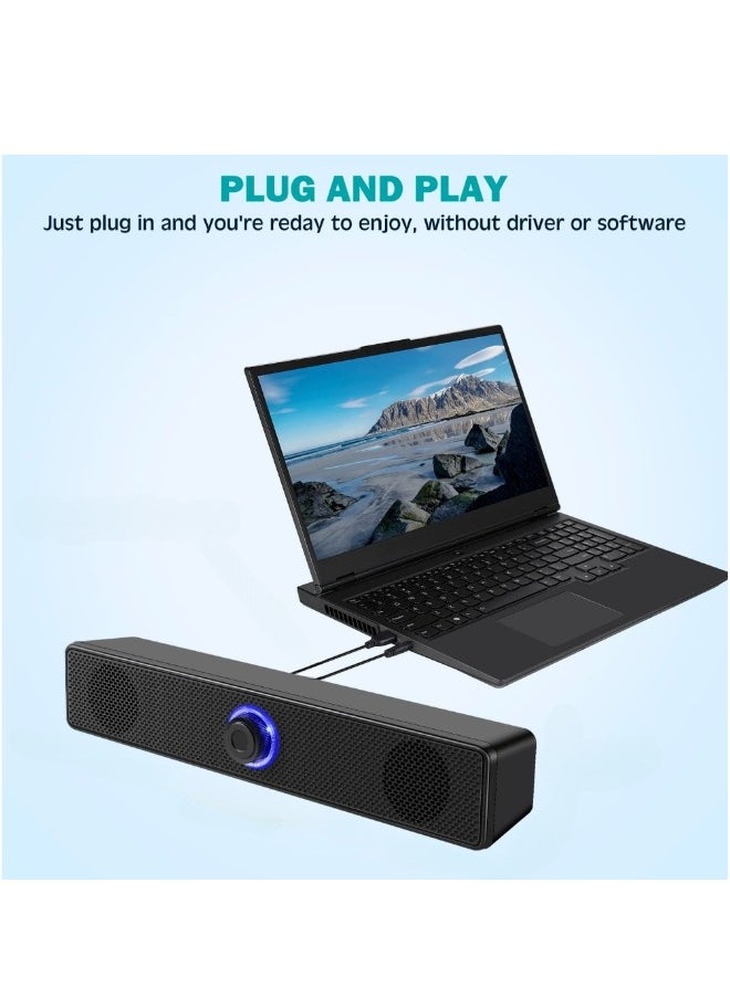 ShebSheb Computer Speakers USB speaker PC Speakers Wired Stereo Desktop Speakers for Computer Desktop Laptop PC Pad Cellphone  - Image 4