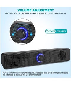 ShebSheb Computer Speakers USB speaker PC Speakers Wired Stereo Desktop Speakers for Computer Desktop Laptop PC Pad Cellphone  - Image 2