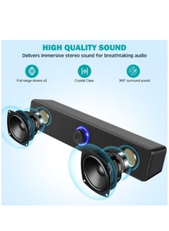 ShebSheb Computer Speakers USB speaker PC Speakers Wired Stereo Desktop Speakers for Computer Desktop Laptop PC Pad Cellphone  - Image 3