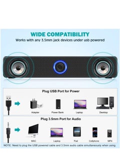 ShebSheb Computer Speakers USB speaker PC Speakers Wired Stereo Desktop Speakers for Computer Desktop Laptop PC Pad Cellphone  - Image 5