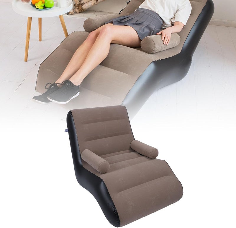 LOOKMINT Inflatable Deck Chair with Air Pump, Foldable Lounge Chair for Bedroom and Living Room, Indoor Sofa Lounge with Handrails, Outdoor Camping Bed || Pack of 1 - Image 1