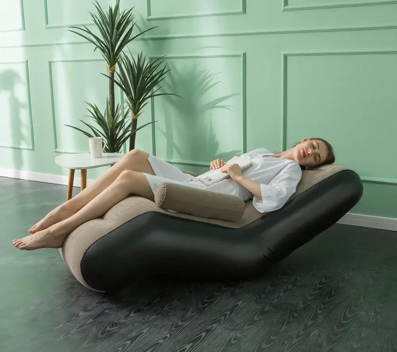 LOOKMINT Inflatable Deck Chair with Air Pump, Foldable Lounge Chair for Bedroom and Living Room, Indoor Sofa Lounge with Handrails, Outdoor Camping Bed || Pack of 1 - Image 5