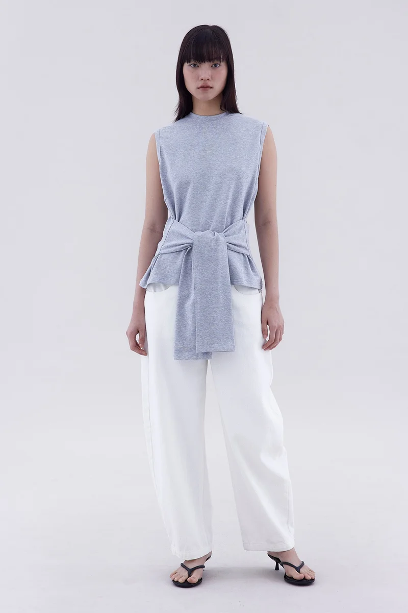 The Editor's Market Savine Tie-Waist Relaxed Tee