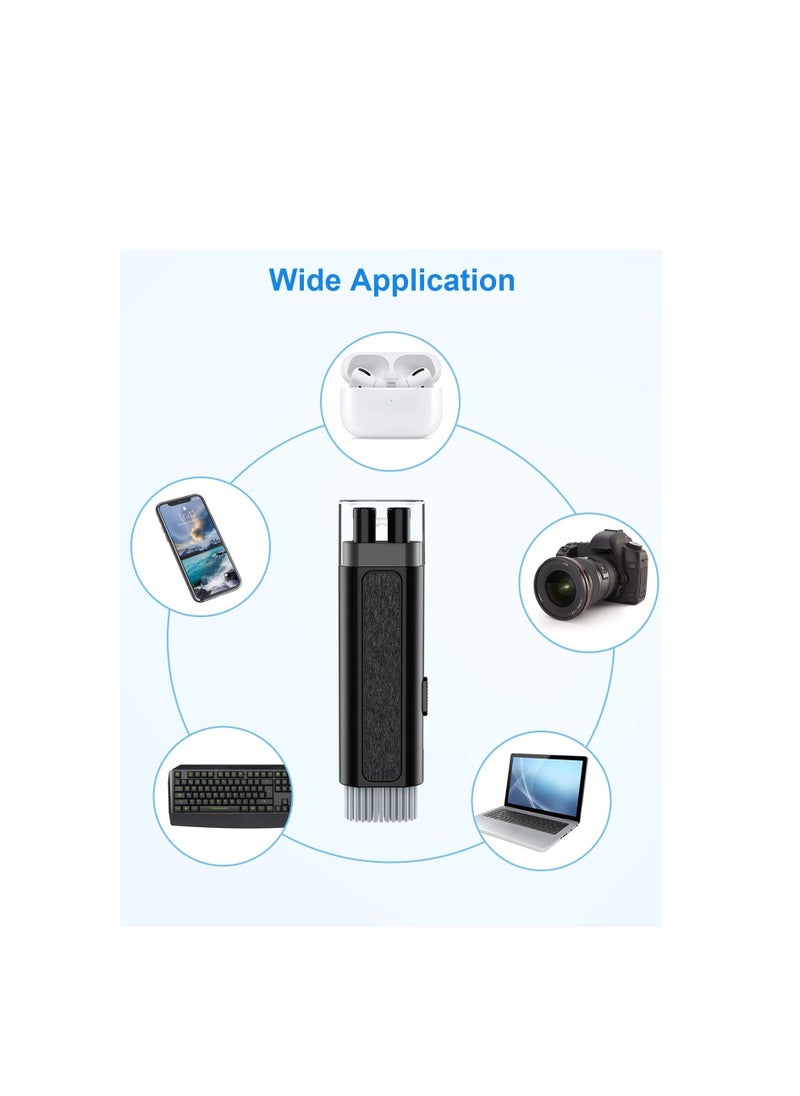 Excefore - 8 in 1 Cleaner Kit for Airpod, Earphone Cleaner Kit, Cleaning Pen with Brush, Multifunctional Cleaning Kit for Keyboard, Airpods, Computer, Laptop (Black) - Image 1