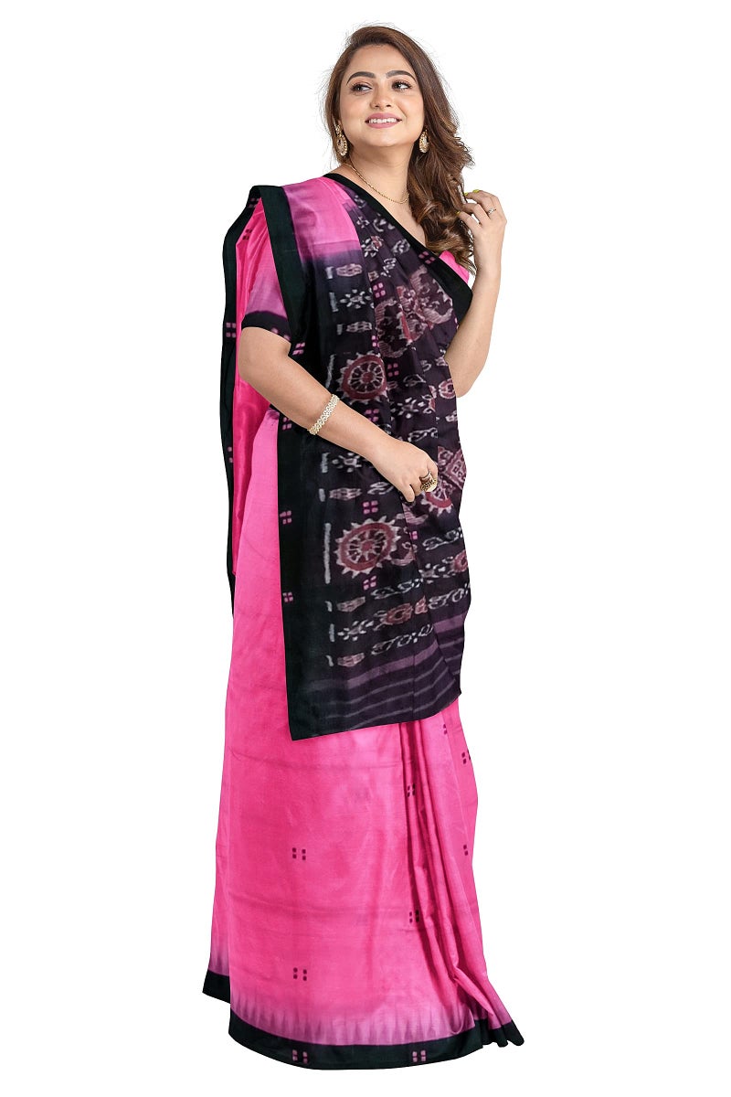 BHS Women's Sambalpuri Cotton Saree Without Blouse Piece (Nuapatanapata_Pink) - Image 4