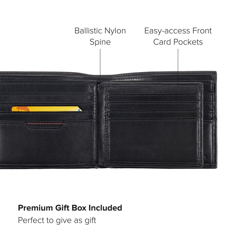 TUMI - Delta Global Center Flip ID Passcase - Bifold Leather Wallet - RFID Blocking Accessory - Multiple Card Slots - 4" x 5" - Black - Image 3