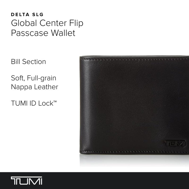 TUMI - Delta Global Center Flip ID Passcase - Bifold Leather Wallet - RFID Blocking Accessory - Multiple Card Slots - 4" x 5" - Black - Image 2