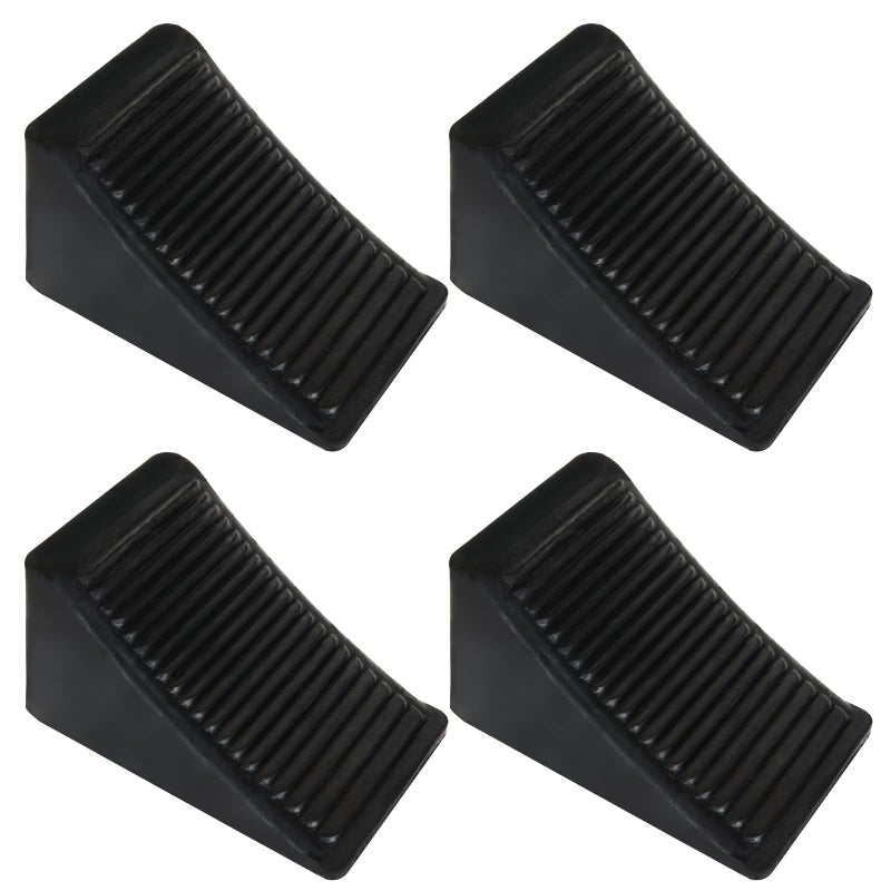 CertBuy 4 Pack Wheel Chock for Trailers RV Wheel Chocks Heavy Duty Black Rubber Wheel Chocks Trailer Wheel Chocks for Car Travel Trailers RV Truck and ATV 6344