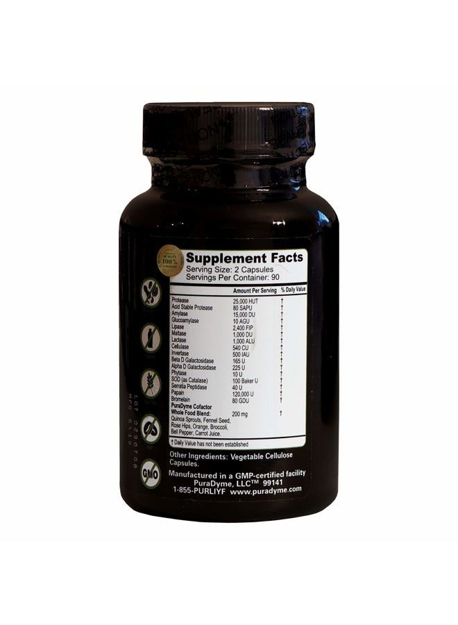 PuraDyme مكمل إنزيمات الهضم النباتي LiyfZyme - 180 كبسولة نباتية. PuraDyme بواسطة لو كورنوا. - Image 2