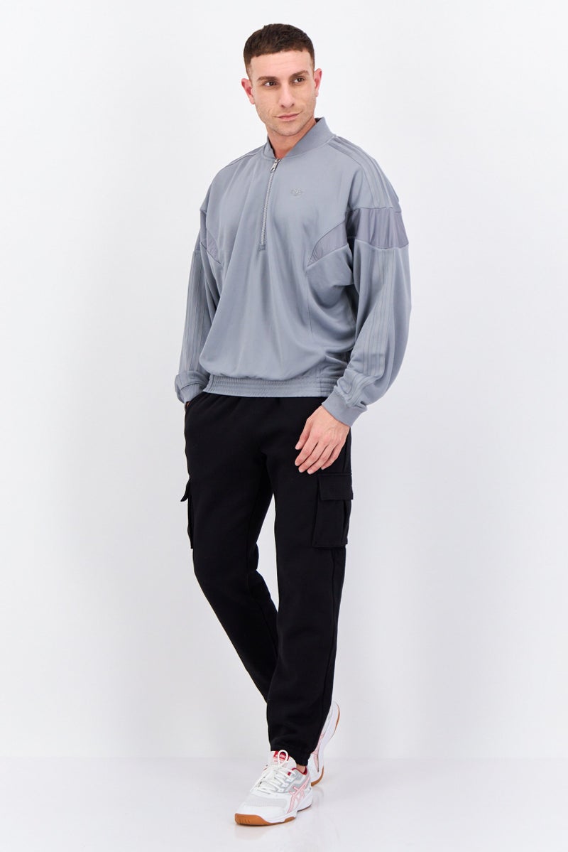adidas Originals Men Sportswear FIt Long Sleeves Outdoor Blue Version Challenger Swetashirt, Grey  - Image 4