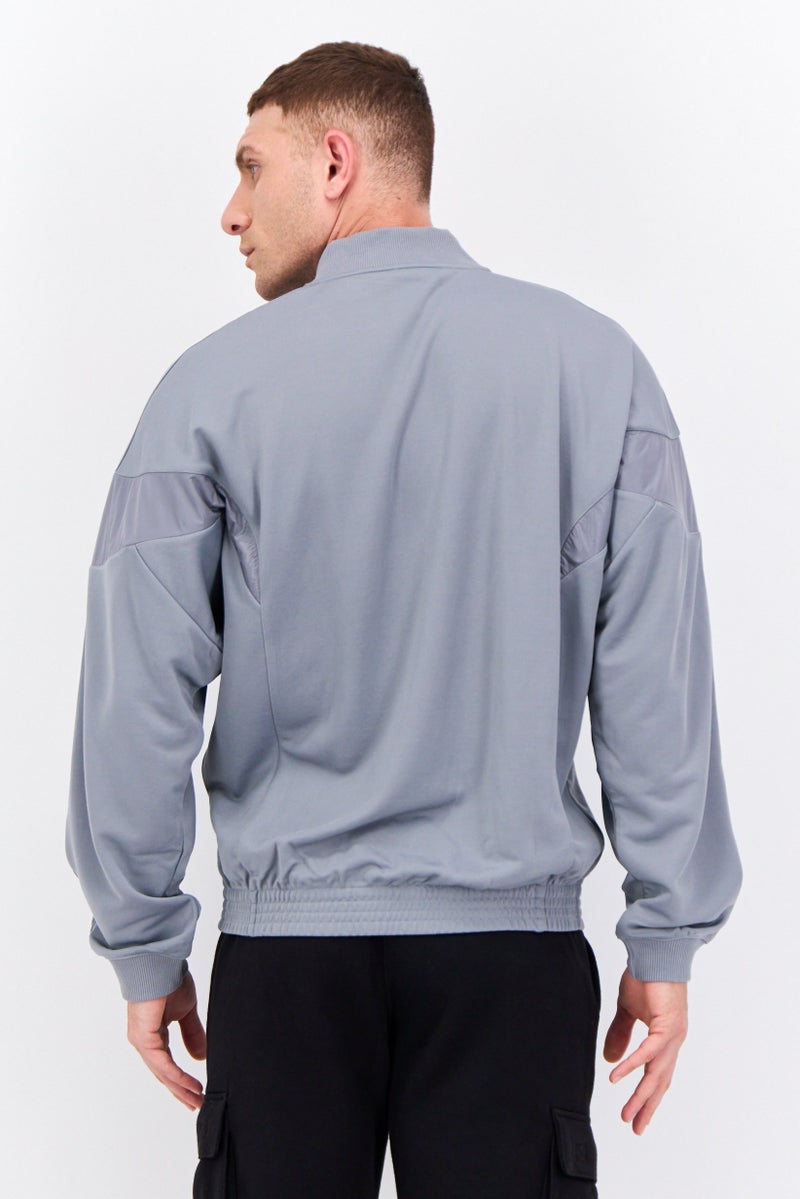 adidas Originals Men Sportswear FIt Long Sleeves Outdoor Blue Version Challenger Swetashirt, Grey  - Image 3