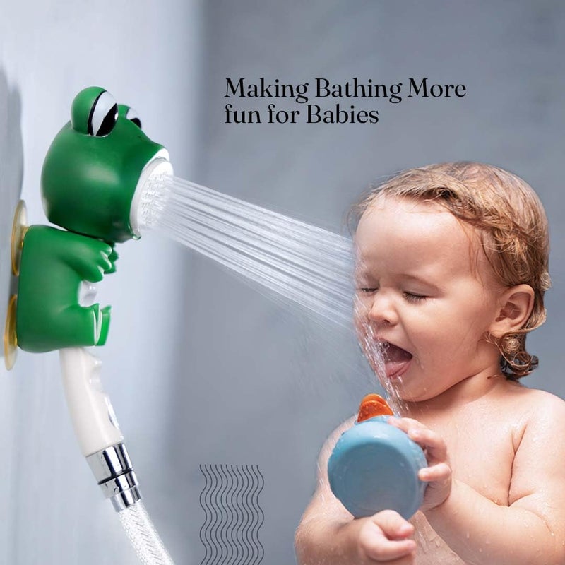 JAL Animal Theme Hand Shower For Kids | Handheld Baby ShowerHead With Hook | Plastic Material | For Kids & Toddlers For Playful Bathing | Gentle Water Flow | Baby Handshower (Animal Theme, Green) - Image 4