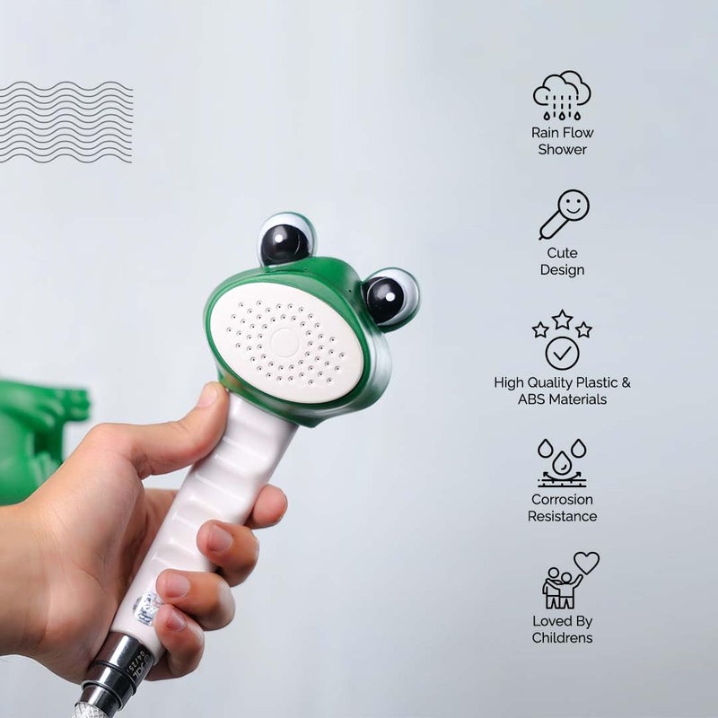 JAL Animal Theme Hand Shower For Kids | Handheld Baby ShowerHead With Hook | Plastic Material | For Kids & Toddlers For Playful Bathing | Gentle Water Flow | Baby Handshower (Animal Theme, Green) - Image 3
