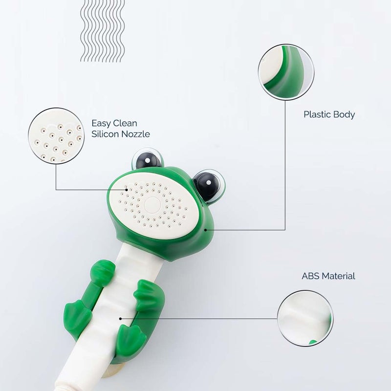 JAL Animal Theme Hand Shower For Kids | Handheld Baby ShowerHead With Hook | Plastic Material | For Kids & Toddlers For Playful Bathing | Gentle Water Flow | Baby Handshower (Animal Theme, Green) - Image 5