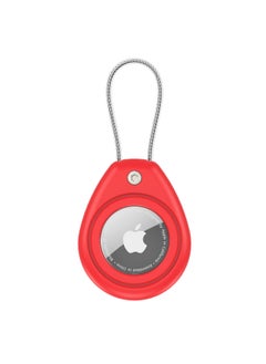 Generic Applicable AirTag Protective Cover For Apple Airtag Anti-lost Locator Rope Transparent All-inclusive Metal Rope Protective Cover-Color:Red-Applicable Models:AirTag  - Image 1