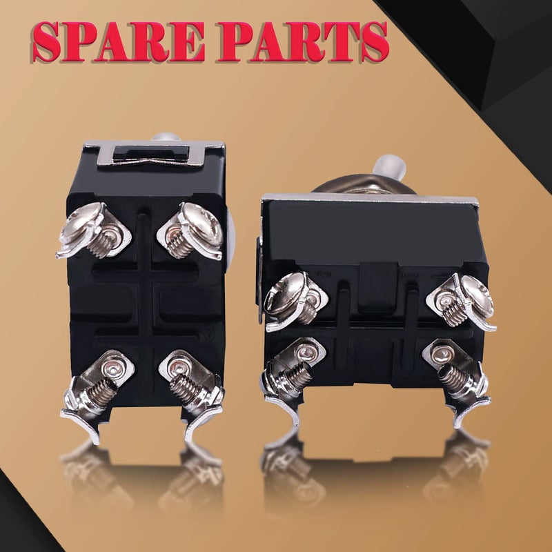 Twidec /3Pcs Heavy Duty Rocker Toggle Switch 16A 250V AC DPST 2 Position 4 Pin ON/Off Switch with Metal Bat Waterproof Boot Cap Cover Ten-1221-B201 - Image 4
