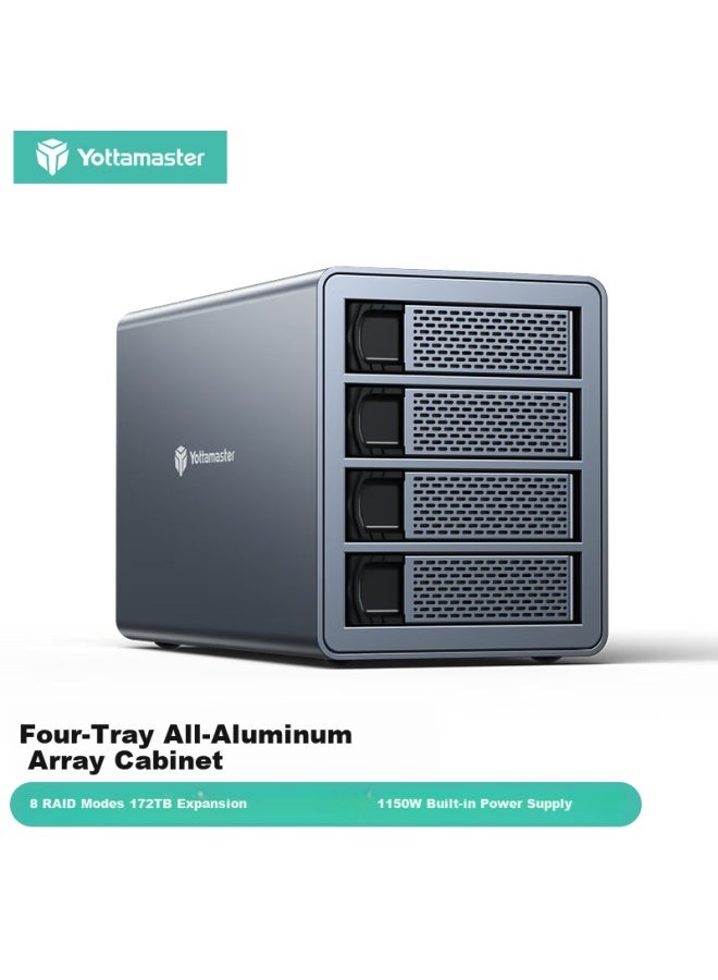 Yottamaster Magnetic Disk Array Hard Drive Enclosure, 2.5/3.5 Inch Multi-bay Mechanical/ssd Solid State Drive Case, External Raid Enclosure For Laptops And Desktops, Four-bay Fs4ru3 - Image 4