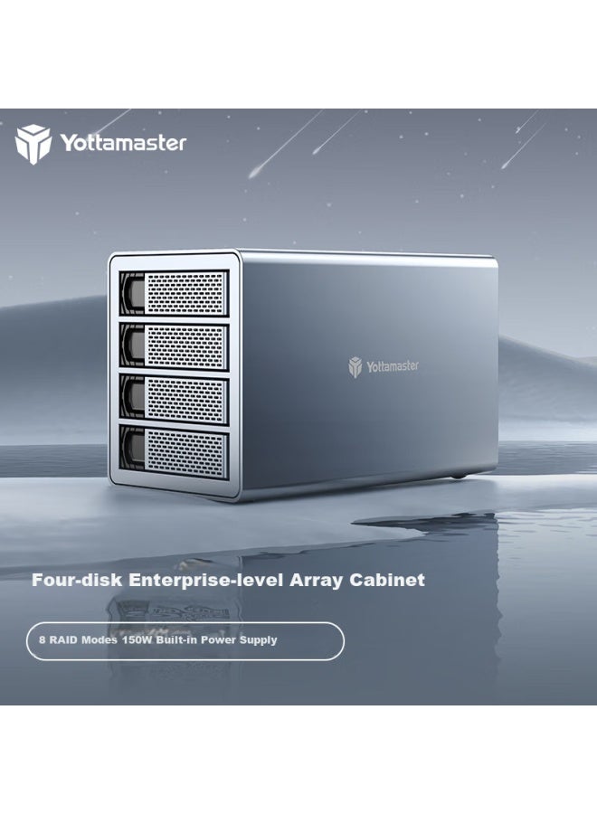 Yottamaster Magnetic Disk Array Hard Drive Enclosure, 2.5/3.5 Inch Multi-bay Mechanical/ssd Solid State Drive Case, External Raid Enclosure For Laptops And Desktops, Four-bay Fs4ru3 - Image 3