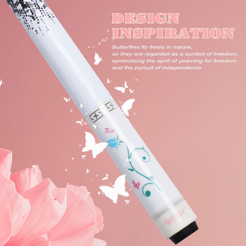 CUEELF Pink Pool Cue Stick 58inches Canadian Maple Billiard Cue Sticks Professional Pool Stick Gifts for Women and Ladies (White, 20 oz) - Image 2