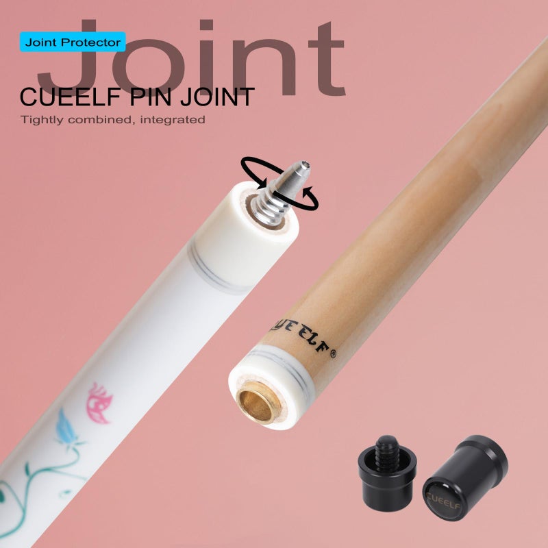 CUEELF Pink Pool Cue Stick 58inches Canadian Maple Billiard Cue Sticks Professional Pool Stick Gifts for Women and Ladies (White, 20 oz) - Image 5