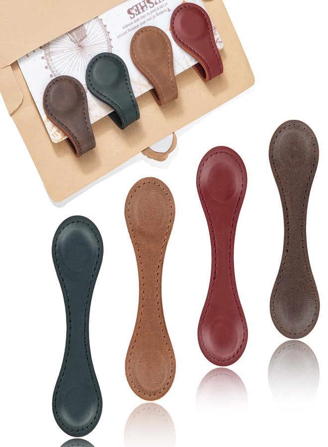 VIXAVI Magnetic Bookmarks 4Pcs - Leather Magnetic Bookmark Gift Set - Double Sided Magnet Bookmark Clips - Leather Bookmarks for Women - Stylish Gifts for Book Lovers - Vintage Book Marks for Reading Women - Image 1