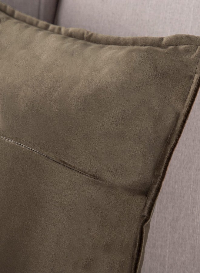 MADIZZ Set of 2 Super Soft Velvet Decorative Throw Pillow Covers 12x20 inch Brown Rectangular with Fringe Luxury Style Cushion Case Pillow Shell for Sofa Bedroom - Image 2