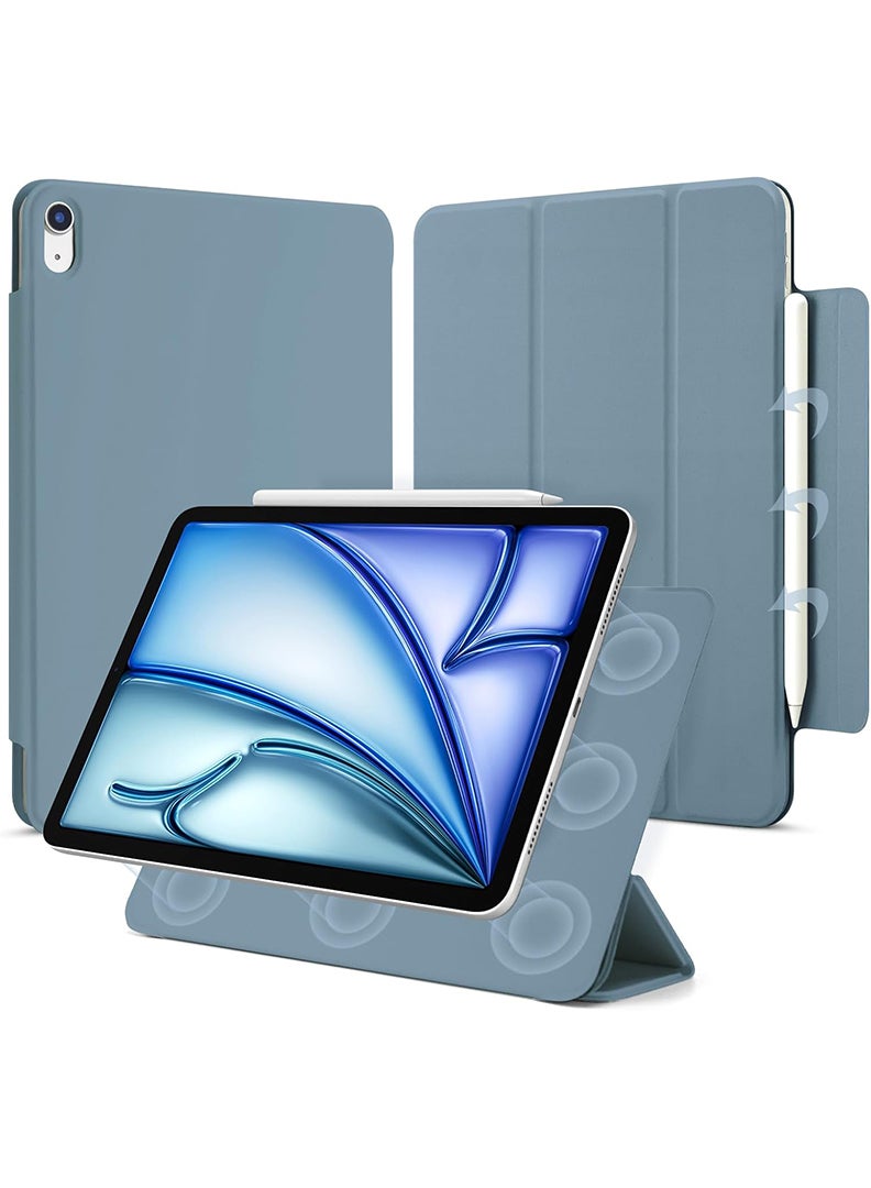 ثيودور جراب مغناطيسي رفيع لجهاز iPad Air مقاس 13 بوصة (M4 2026 / M3 2025 / M2 2024) - غطاء ثلاثي الطي لجهاز iPad Air مقاس 13 بوصة مع حامل قلم، خاصية التشغيل/الإيقاف التلقائي، جراب واقٍ متين - أزرق سماوي - Image 1