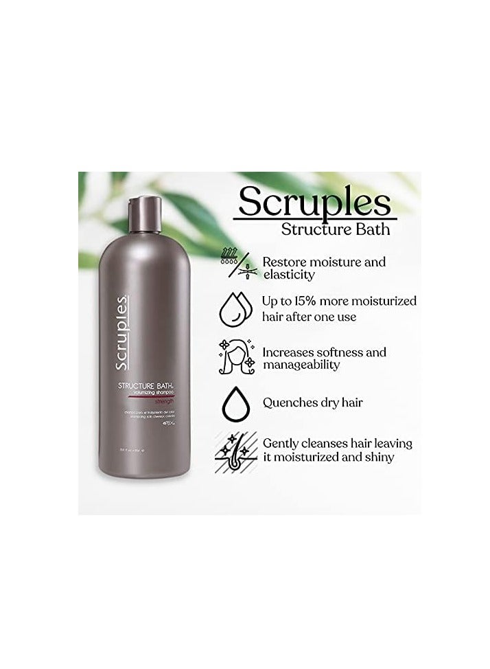 Scruples Structure Bath Volumizing Shampoo - Professional Grade Hair Care - Sulfate Free, Keratin Infused, Moisturizing and Volume Boosting for Fine and Damaged Hair (33.8 oz)